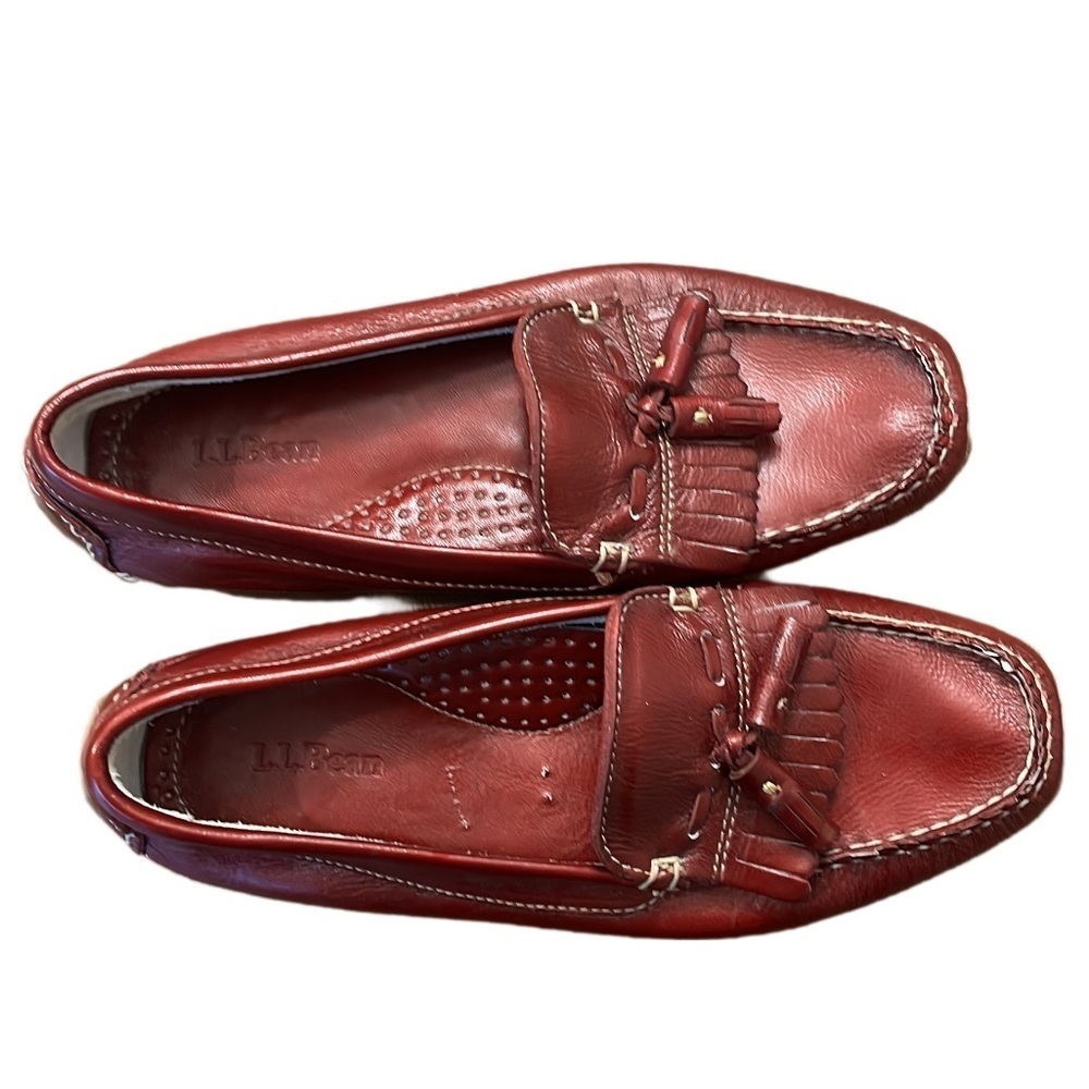 Womens L.L. Bean Dark Red Loafer Made in El Salvador Slip on Loafer Size 7.5 - Picture 1 of 6